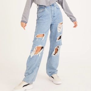 Urban Outfitters High-Rise Baggy Ripped Jeans BDG
